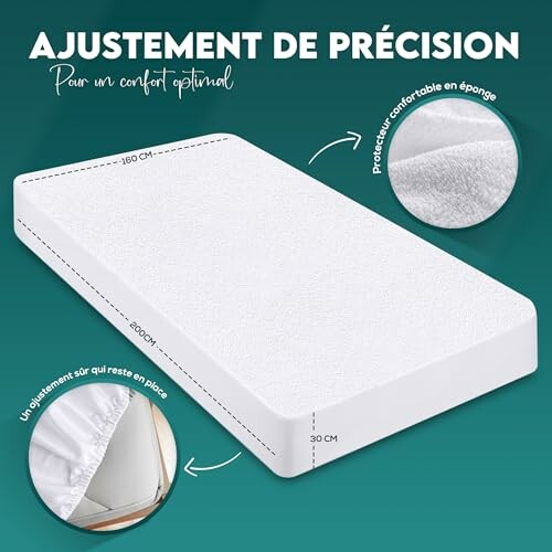 Ajustement précis de matelas avec protège-confort en éponge.