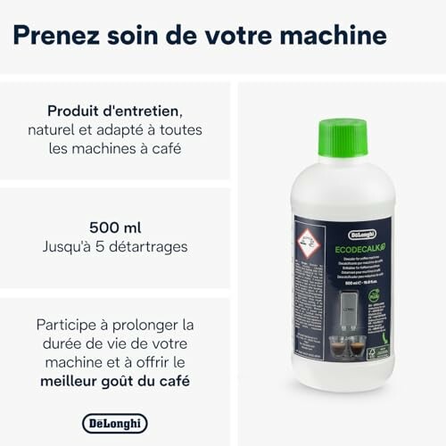 Produit d'entretien DeLonghi pour machines à café.