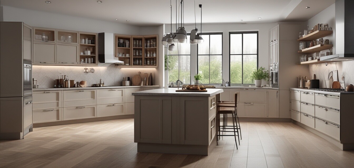 Organized kitchen with storage solutions
