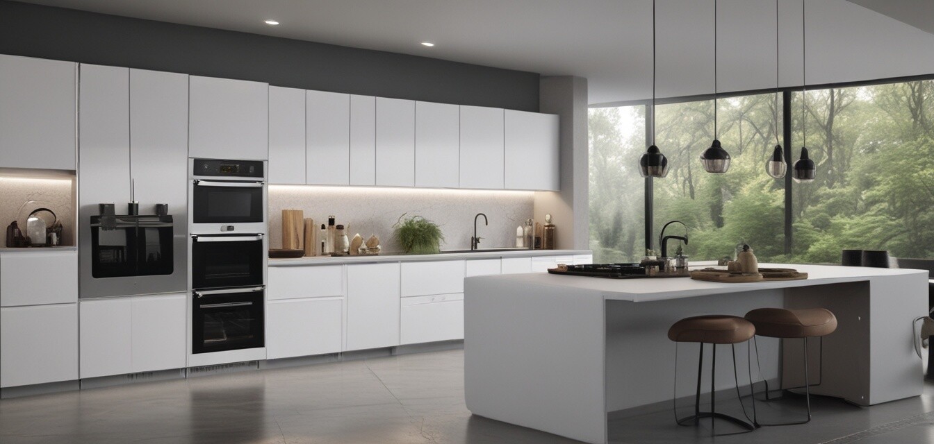 Modern kitchen with smart devices