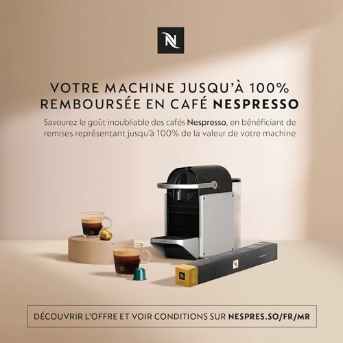Offre de remboursement pour machine à café Nespresso.