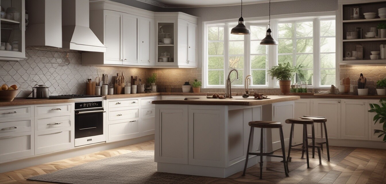 Decorated kitchen with elegant design